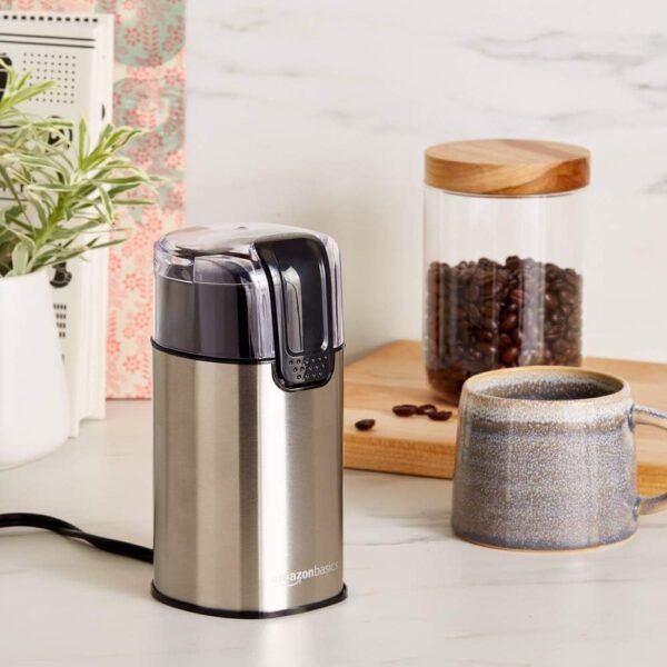 Amazon Basics Stainless Steel Electric Coffee Bean Grinder