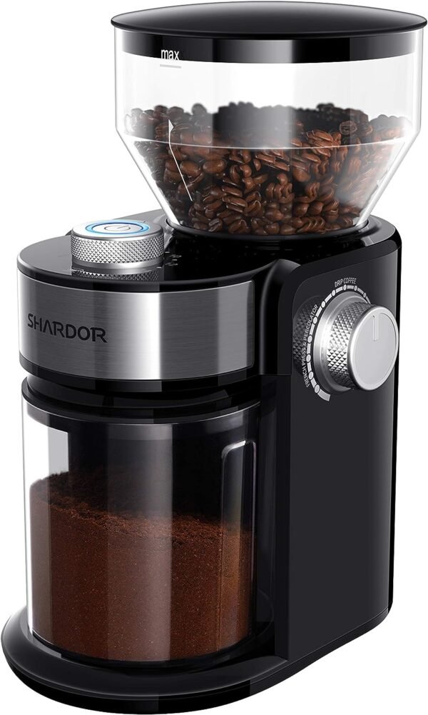 Electric Burr Coffee Grinder 2.0, Adjustable Burr Mill with 16 Precise Grind Setting