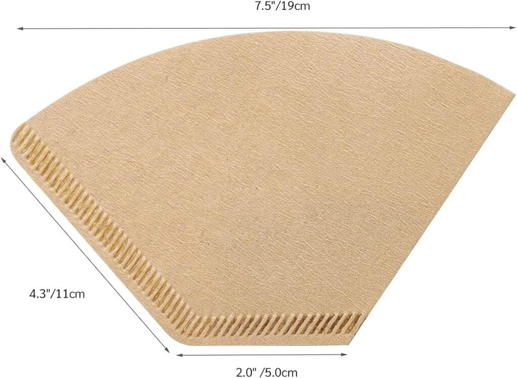 #4 Natural Brown Paper Cone Coffee Filters, Unbleached Coffee Filter 4, Fit 8~12 Cup Cuisinart Ninja Bonavita OXO Coffee Maker  #4 Cone Coffee Drippers, Replace Melitta Coffee Filters No.4 (100)