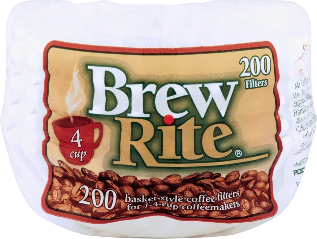 Brew Rite 4 Cup Coffee Basket Disposable Filters - 400 Ct