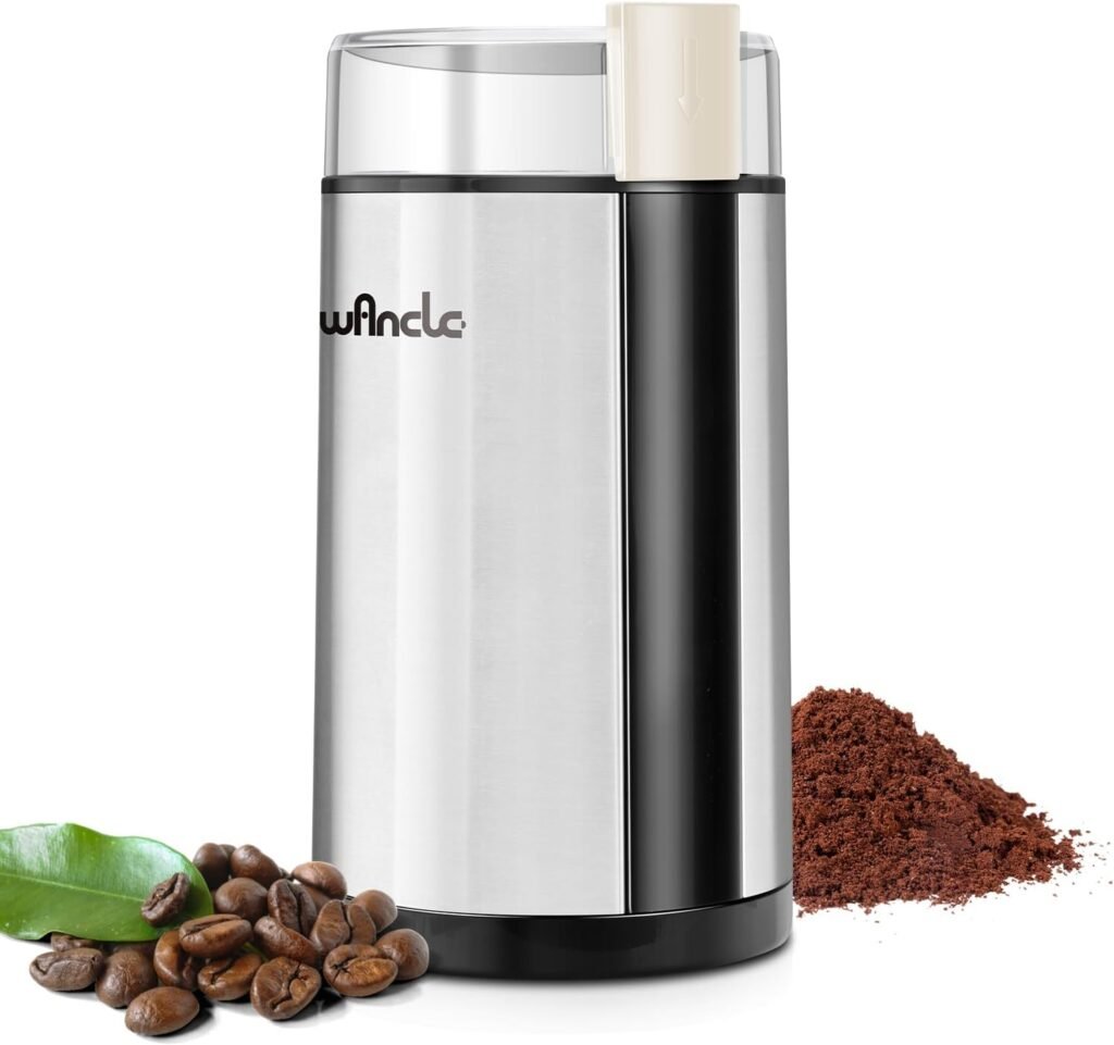 Coffee Grinder, Wancle Electric Coffee Grinder, Quiet Spice Grinder, One Touch Coffee Mill for Beans, Spices and More, with Clean Brush Black