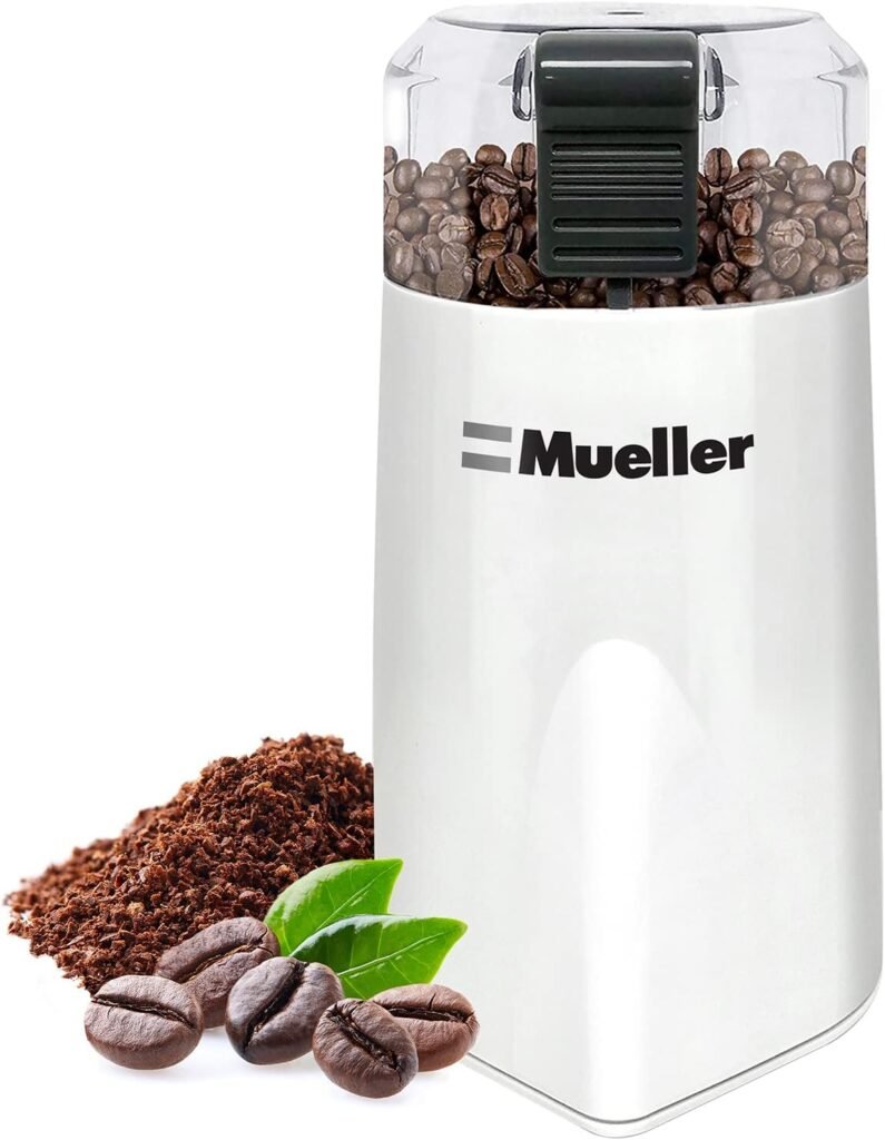 Mueller Austria HyperGrind Precision Electric Spice/Coffee Grinder Mill with Large Grinding Capacity and HD Motor also for Spices, Herbs, Nuts, Grains, White