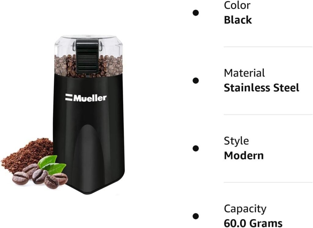 Mueller HyperGrind Precision Electric Spice/Coffee Grinder Mill with Large Grinding Capacity and Powerful Motor also for Spices, Herbs, Nuts, Grains, Black