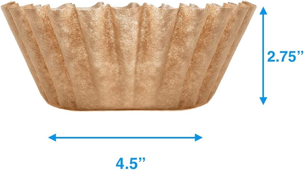 Natural Unbleached Brown Biodegradable Extra Large Coffee Filters 10, 12, 13, 14, 15 Cup Basket for Commercial, Home Coffee Maker Extra High Extra Wide, Anti ground, 9.75 Flattened Diameter (100 Pcs)