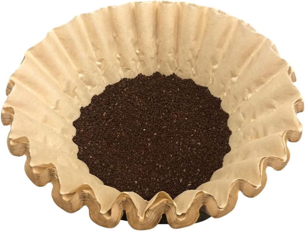 Natural Unbleached Brown Biodegradable Extra Large Coffee Filters 10, 12, 13, 14, 15 Cup Basket for Commercial, Home Coffee Maker Extra High Extra Wide, Anti ground, 9.75 Flattened Diameter (100 Pcs)