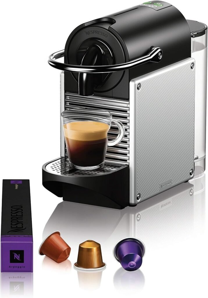 Nespresso Pixie Espresso Machine by DeLonghi, 1100ml, Aluminum,Silver